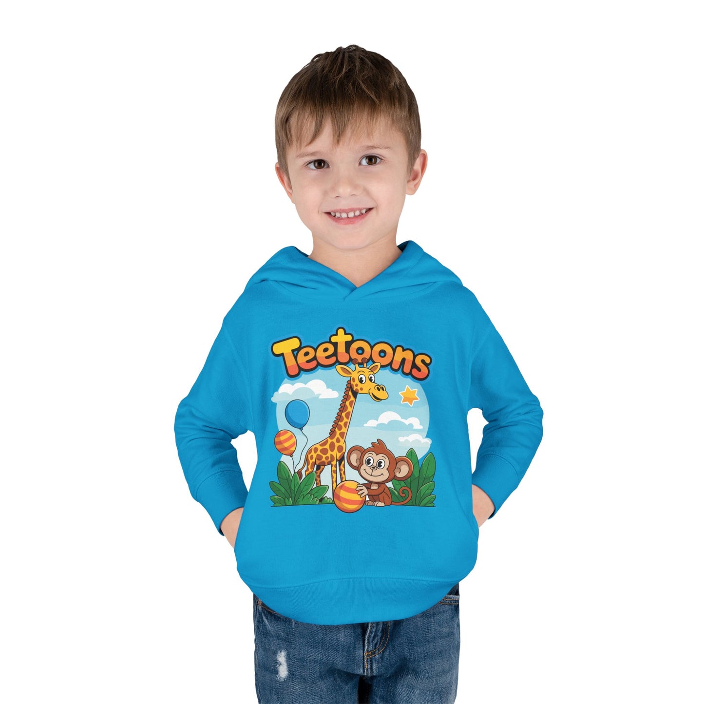 Giraffe and Monkey Toddler Pullover Hoodie