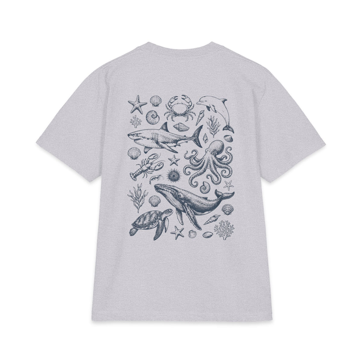 Vintage Ocean Etching Oversized Heavyweight Tee