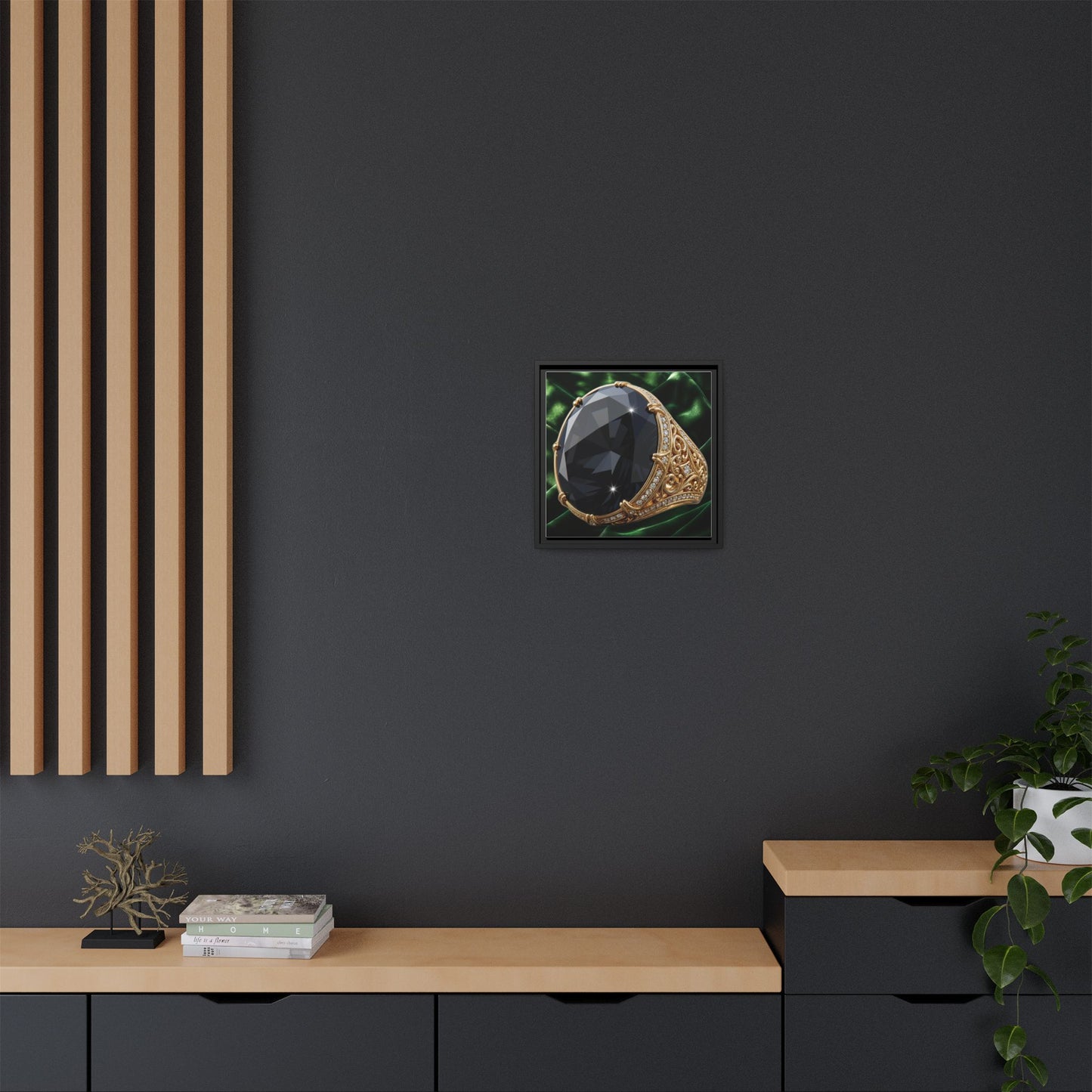 Black Diamond Emerald Velvet Canvas
