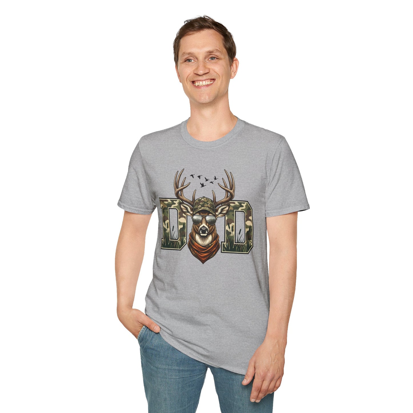 Dad Camo Deer Graphic T-Shirt