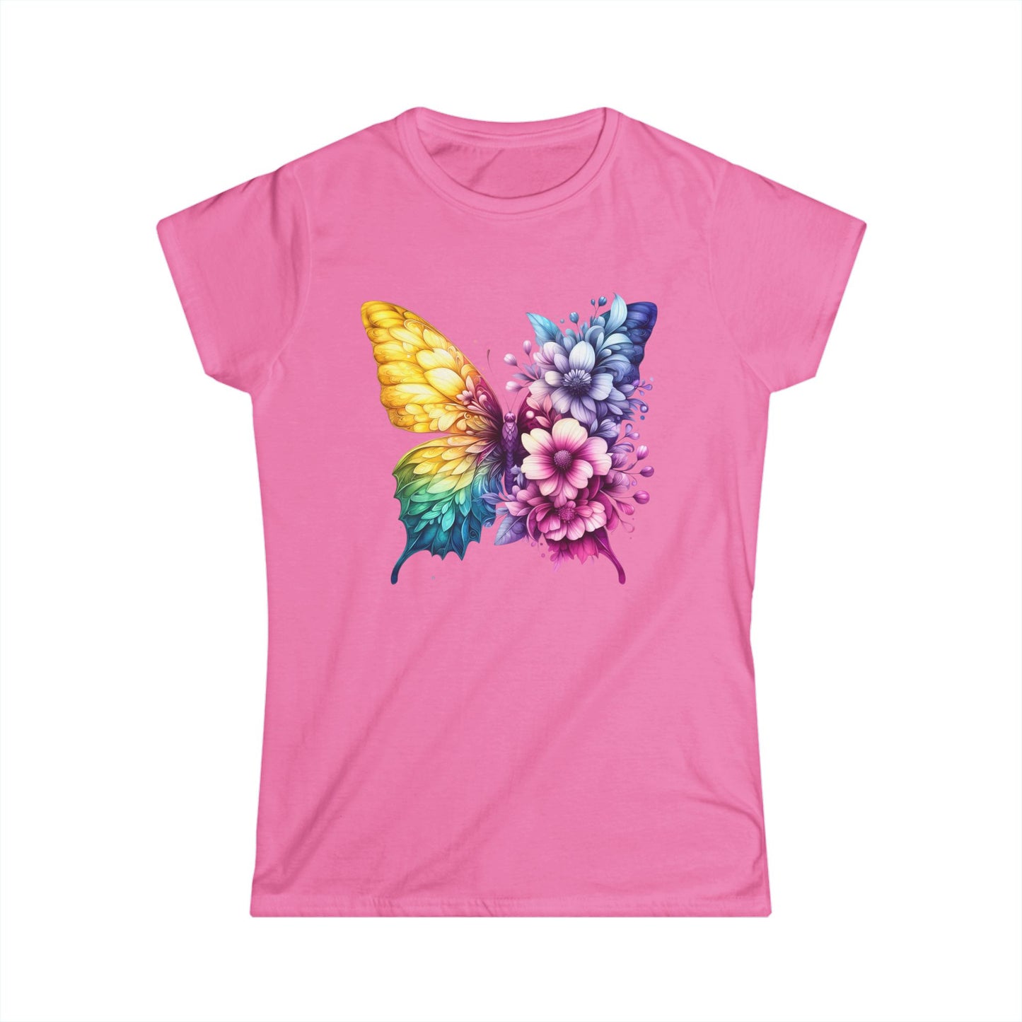 Floral Rainbow Butterfly Women’s T-Shirt