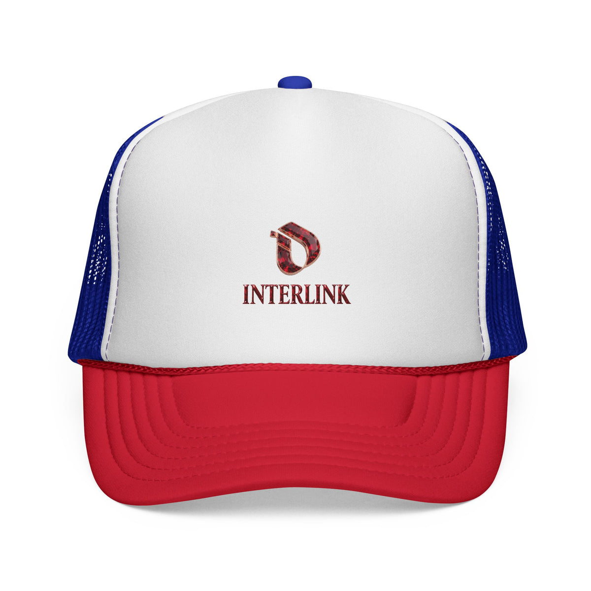 Ruby Gemstone Trucker Cap with Interlink Wordmark