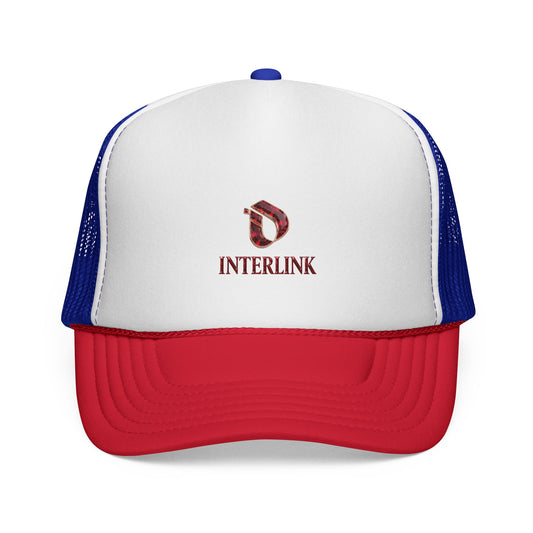 Ruby Gemstone Trucker Cap with Interlink Wordmark
