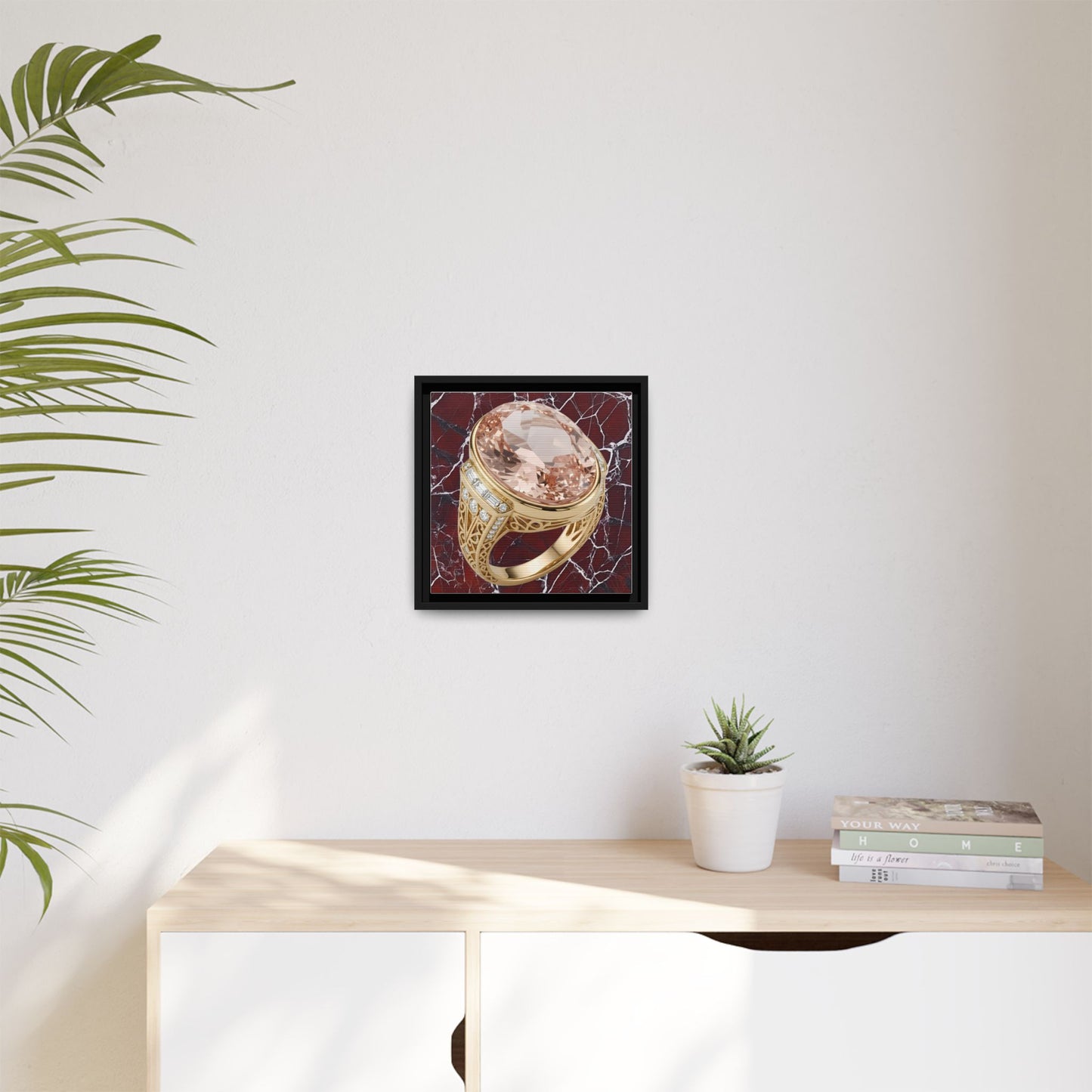 Claret Marble Morganite Ring Wall Canvas