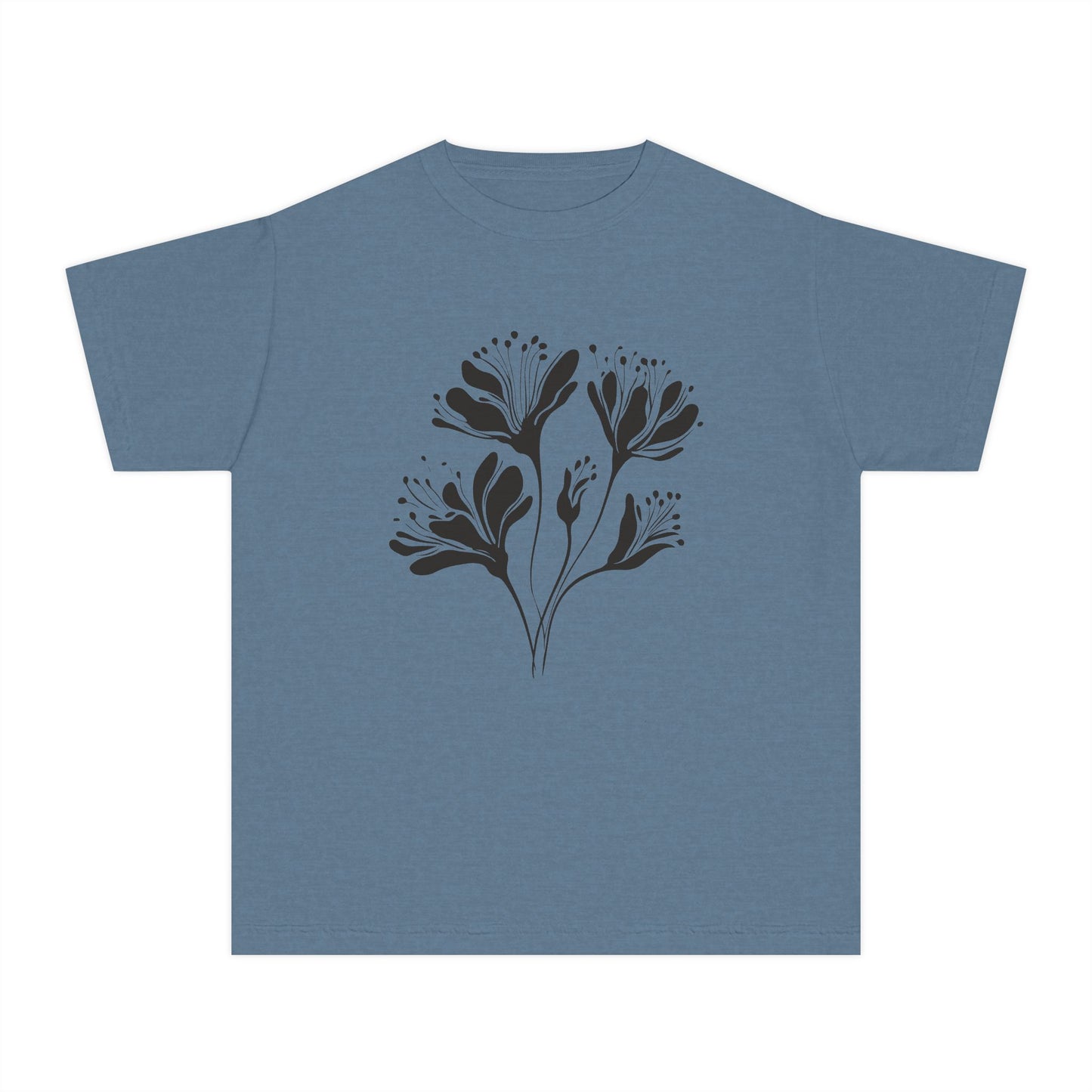 Youth Minimal Black Floral Tee