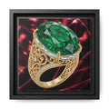 Gilded Emerald Velvet Canvas