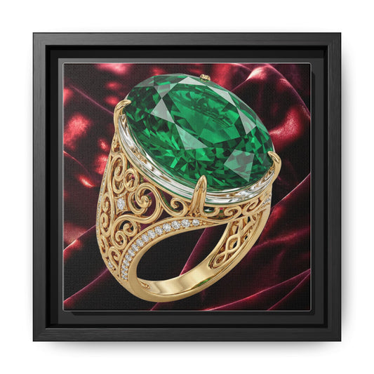 Gilded Emerald Velvet Canvas