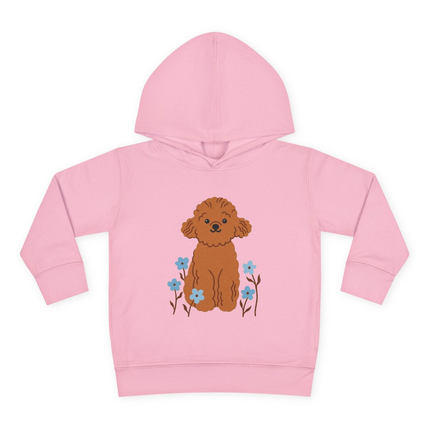 Curly Puppy and Wildflowers Toddler Hoodie
