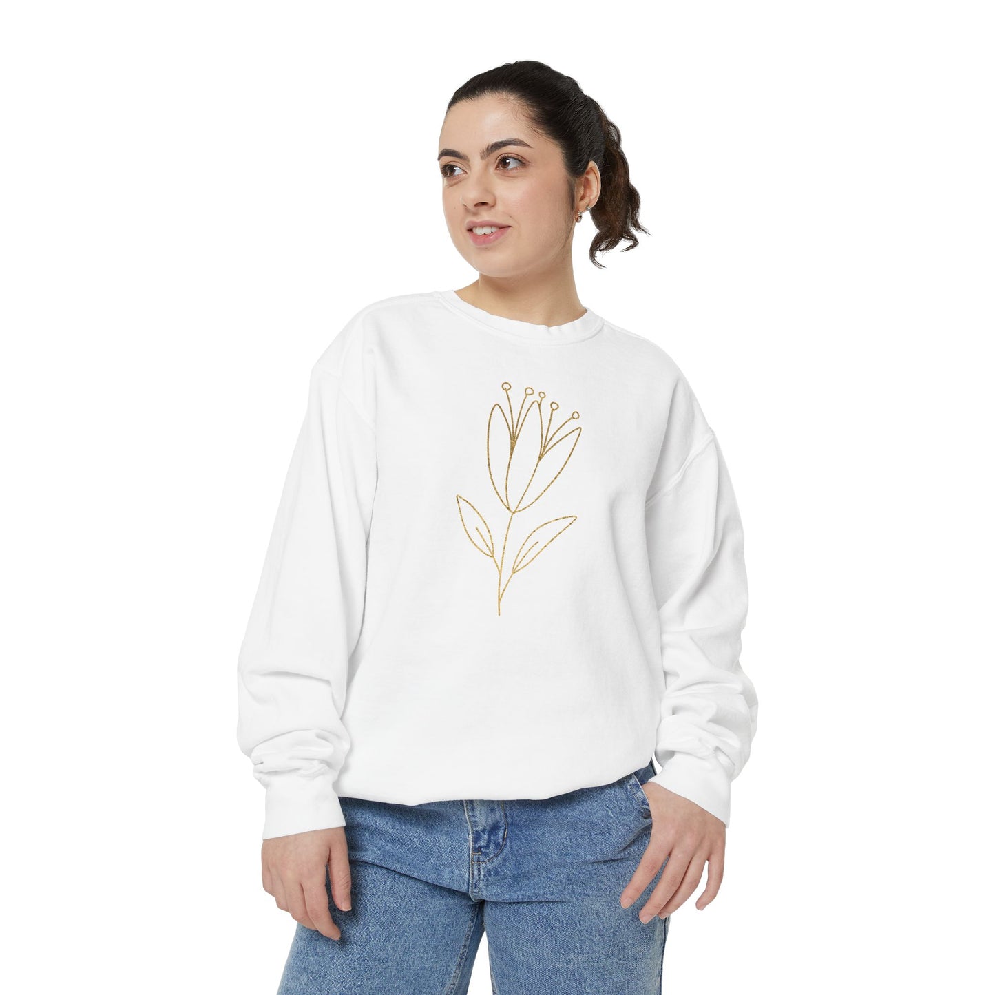Floral Line Art Sweatshirt