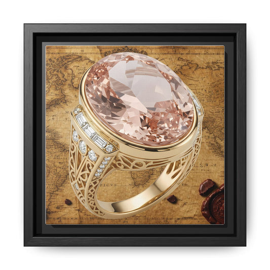 Filigree Morganite Ring Framed Canvas