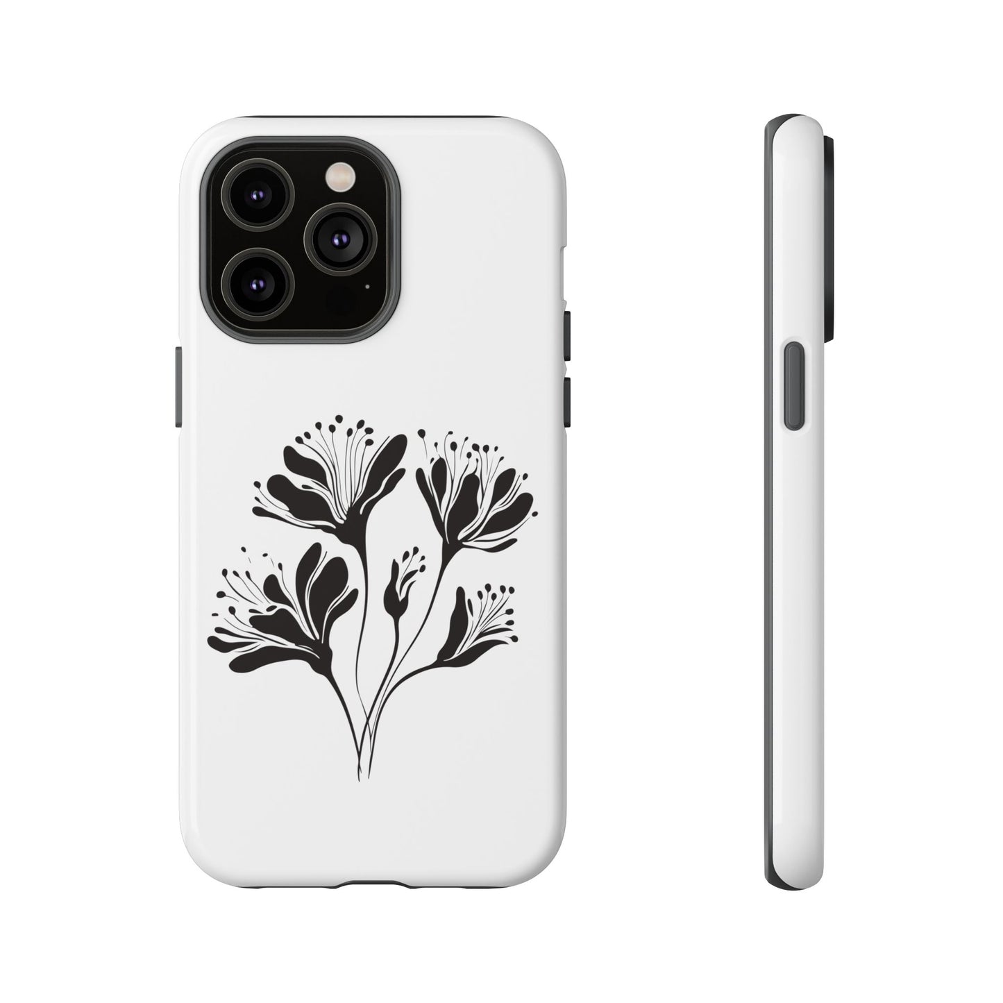 Botanical Black Floral Tough Phone Case