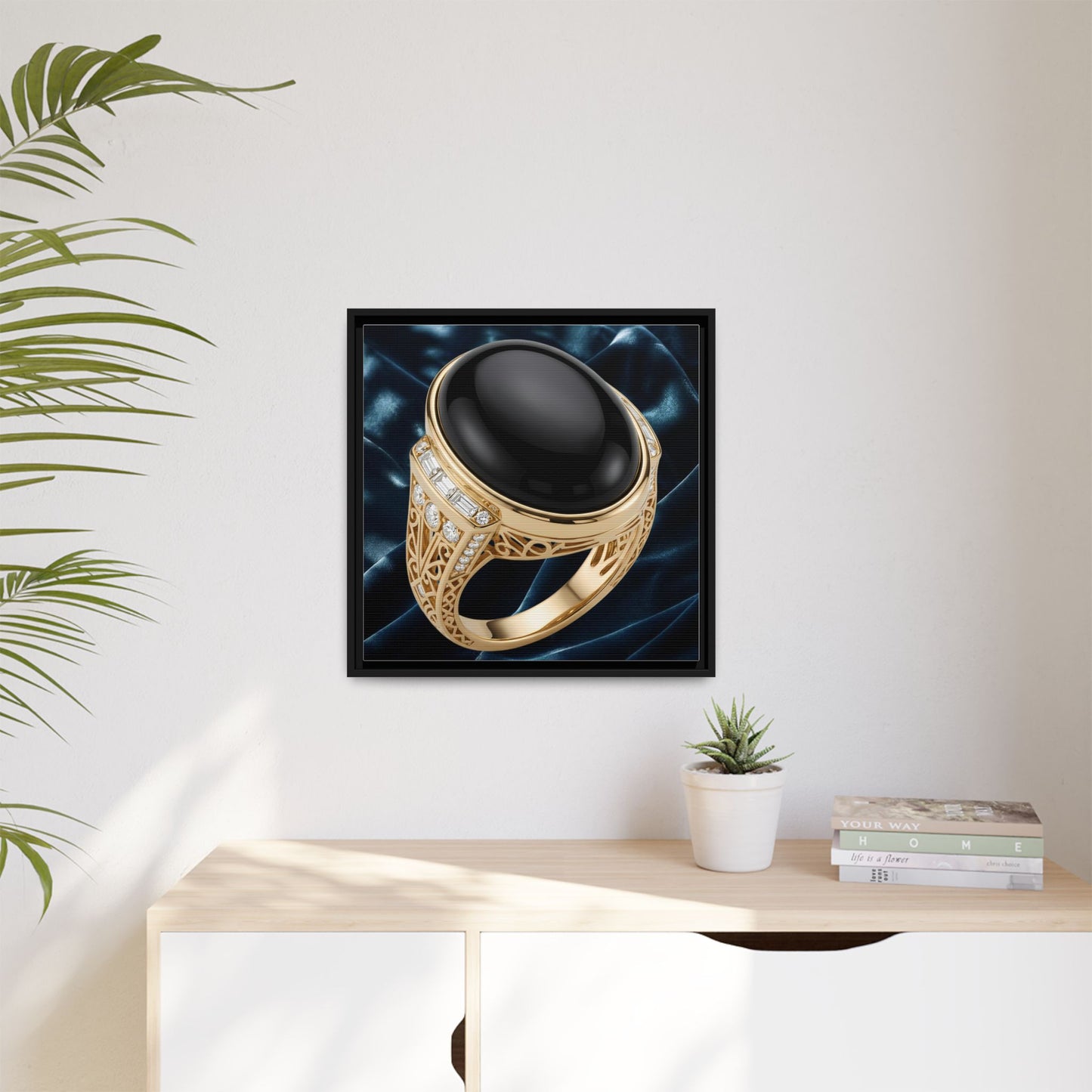 Noir Onyx Velvet Drift Canvas